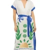 Embroidered V-Neck Midi Dress