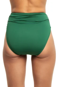 Ruched High Waist Bikini Bottom