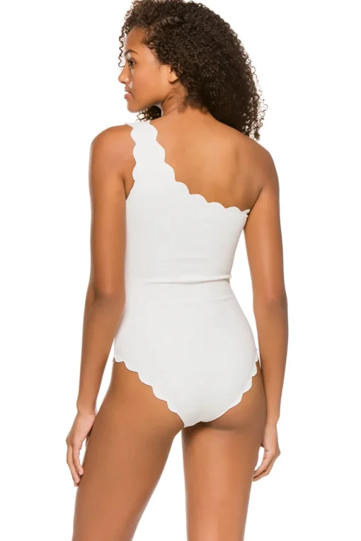 Scallop Asymmetrical One Piece Swimsuit
