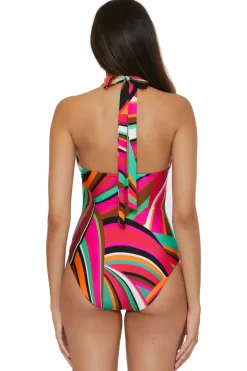 Swoop Reversible Halter One Piece Swimsuit