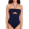 Textured Bandeau One Piece Swimsuit