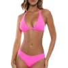 Textured Halter Sliding Bikini Top