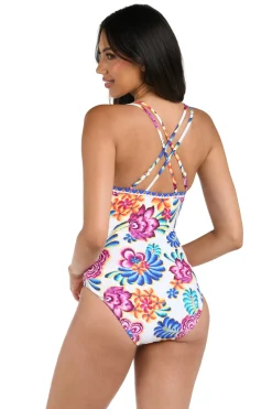 Underwire Lace Up One Piece