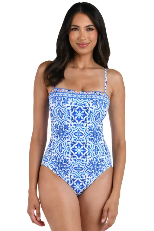 Alboran Sea Bandeau One Piece Swimsuit