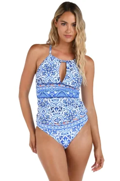 Alboran Sea Keyhole High Neck Tankini