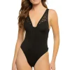 Charlie Rose V-Neck One Piece Swimsuit
