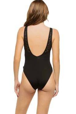 Charlie Rose V-Neck One Piece Swimsuit