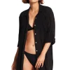 Crinkle Twill Beach Shirt Dress