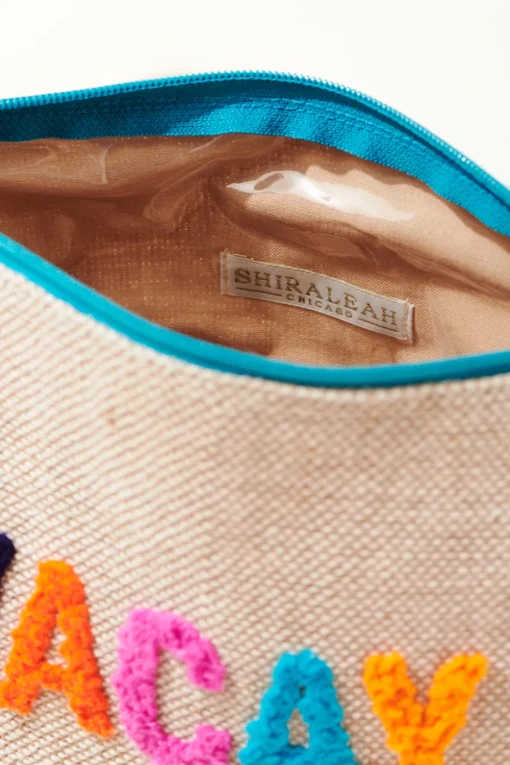 Embroidered Canvas Vacay Pouch