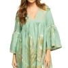 Embroidered Metallic Mini Dress