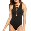 Joali Tie Front Plunge One Piece Swimsuit