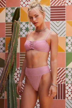 Lace Up Bralette Bikini Top