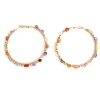 Large Stone Hoop Earrings
