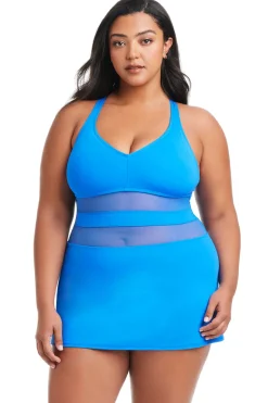 Mesh One Piece Swim Dress