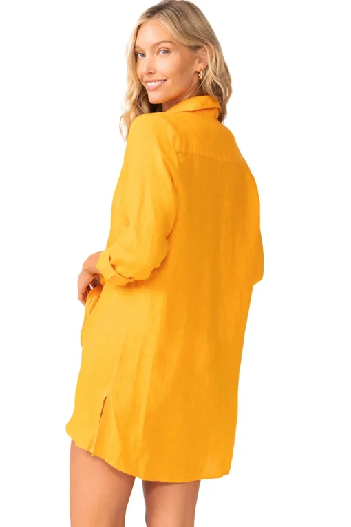 Millie Linen Kimono Shirt Dress