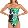 Monstera Bandeau One Piece Swimsuit