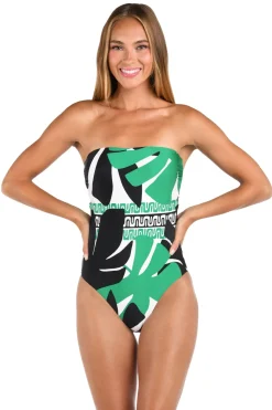 Monstera Bandeau One Piece Swimsuit