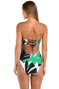 Monstera Bandeau One Piece Swimsuit