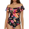 Off Shoulder Bandeau Tankini Top