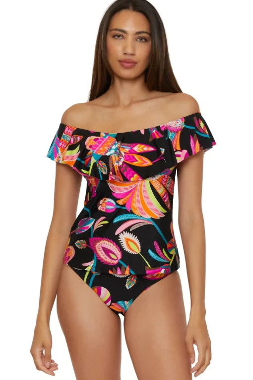 Off Shoulder Bandeau Tankini Top
