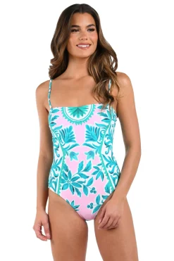 Opulent Palm Bandeau One Piece Swimsuit