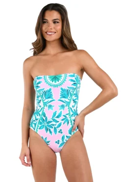 Opulent Palm Bandeau One Piece Swimsuit