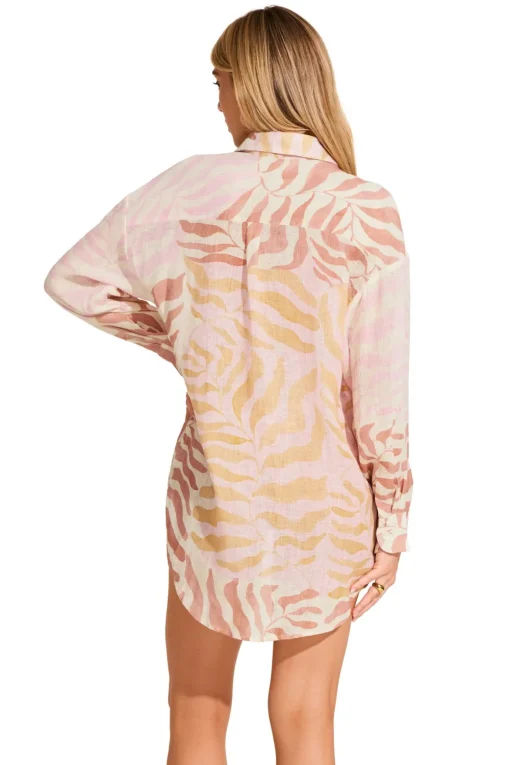 Playa Linen Button Down Shirt Dress