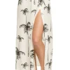 The Palm Button Front Linen Wrap Skirt