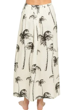 The Palm Button Front Linen Wrap Skirt