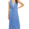 Twist Front Midi Dress