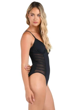 Underwire Mesh One Piece Swimsuit