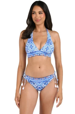 Alboran Sea Banded Halter Bikini Top