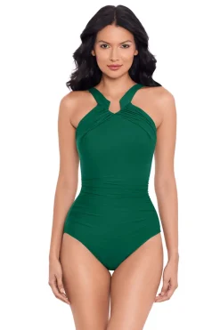 Aphrodite High Neck Notched One Piece Swimsuit