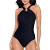 Aphrodite High Neck Notched One Piece Swimsuit