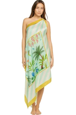 Asymmetrical Multi-Way Scarf Midi Dress