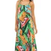Banana Foliage Midi Dress