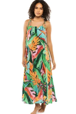 Banana Foliage Midi Dress