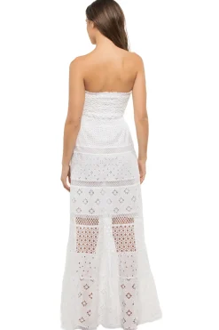Belem Embroidered Strapless Maxi Dress