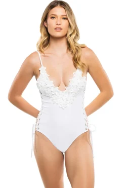Blanca White Floral One Piece Swimsuit