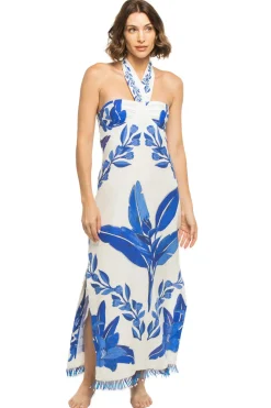 Blue Yard Halter Maxi Dress