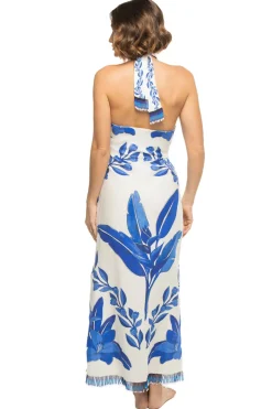 Blue Yard Halter Maxi Dress