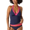 Color Block Halter Tankini Top