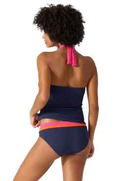 Color Block Halter Tankini Top