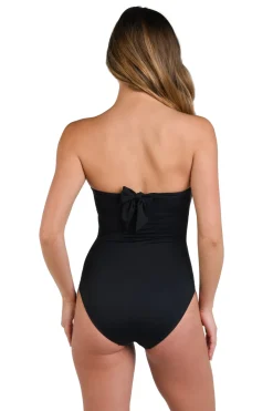 Convertible Draped Bandeau One Piece Swimsuit