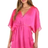 Crinkle V-Neck Tunic Cover Up