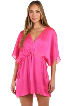 Crinkle V-Neck Tunic Cover Up