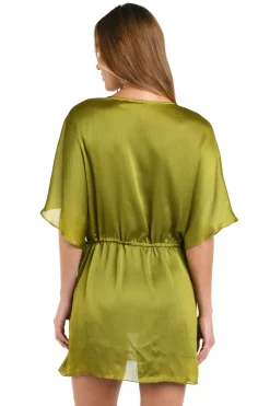 Crinkle V-Neck Tunic Cover Up