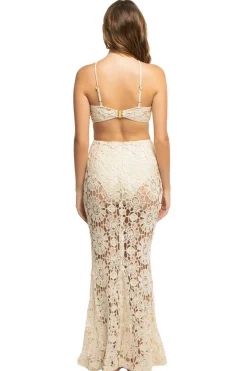 Crochet Lace Cutout Maxi Dress