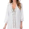 Crochet Lace Trim V-Neck Tunic