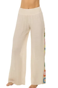 Crochet Panel Wide Leg Pants